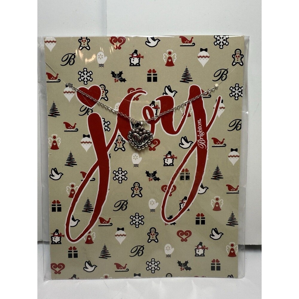 Brighton Mini Reversible LOVE/BE MINE Heart Pendant Necklace On Holiday Card